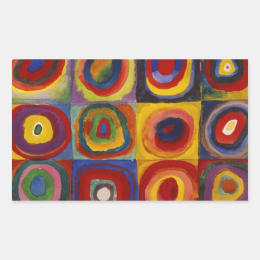 Kleuronderzoek van vierkantscirkels rechthoekige sticker (Voorkant)