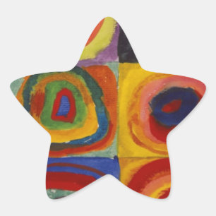 Kleuronderzoek van vierkantscirkels ster sticker