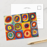 Kleuronderzoek | Wassily Kandinsky Briefkaart<br><div class="desc">Kunstschilderij met de titel Color Study,  Squares with Concentric Circles (1913) van de Russische kunstenaar Wassily Kandinsky. Origineel kunstwerk is een kleurrijk abstract onderzoek gemaakt met waterverf,  gouache en crayon op papier. Gebruik de ontwerphulpmiddelen om douanetekst toe te voegen of het afbeelding te personaliseren.</div>