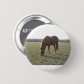 Kleurpaard van kastanje ronde button 5,7 cm (Voorkant /achterkant)