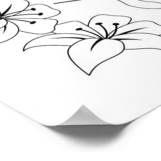 Kleurpagina van Hummingbird en Flowers Poster (Hoek)