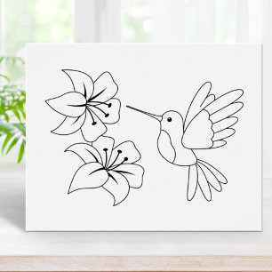 Kleurpagina van Hummingbird en Flowers Poster