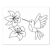 Kleurpagina van Hummingbird en Flowers Rubberstempel (Afrduk)