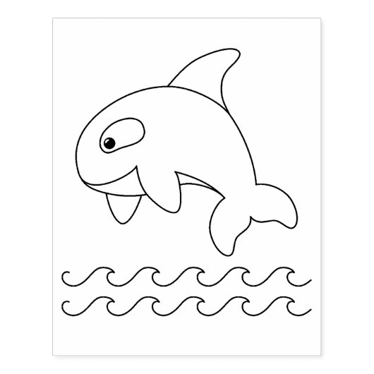 Kleurpagina voor orca-walvis rubberstempel (Afrduk)