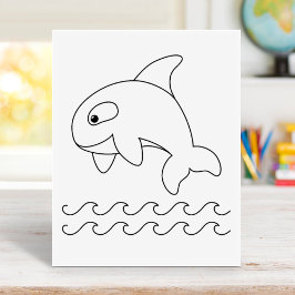 Kleurpagina voor orca-walvis rubberstempel
