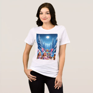 Kleurpalet: Diepe nachtblauwen, knal witte sneeuw Tri-Blend Shirt