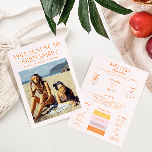 Kleurpalet Foto Bridesmaid Voorstelkaart Kaart