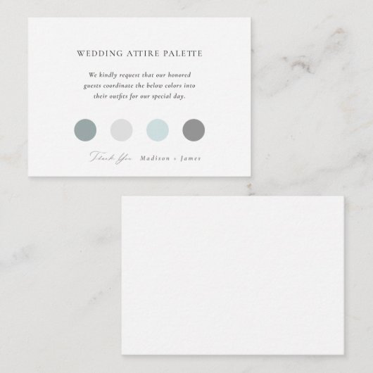 Kleurpalet klassieke bruiloft informatiekaartje (Voorkant / Achterkant)