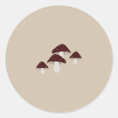 Kleurpalet Paddenstoel Herfst  Ronde Sticker (Voorkant)