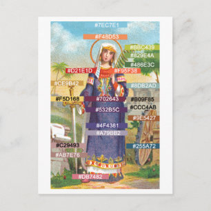 Kleurpalet voor St. Catherine in Egyptische kledin Briefkaart
