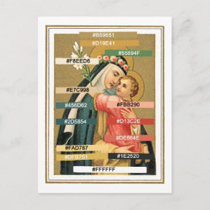 Kleurpalet voor St. Rosa van Lima & Christuskind Briefkaart