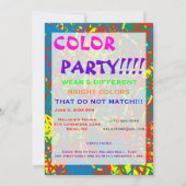 Kleurpartij — Hot Mess Invitation Multicolor Blast (Voorkant)
