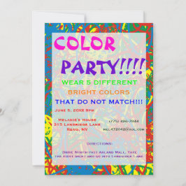 Kleurpartij — Hot Mess Invitation Multicolor Blast