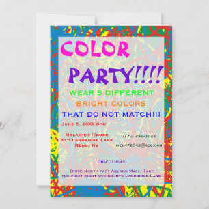 Kleurpartij — Hot Mess Invitation Multicolor Blast