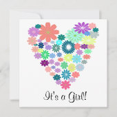 Kleurpasta Floral Heart Baby shower Kaart (Voorkant)