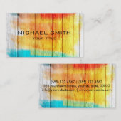 Kleurpasta op hout #4 visitekaartje (Voorkant / Achterkant)