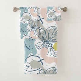 Kleurpasta's Palmbladeren en organische vormen Bad Handdoek