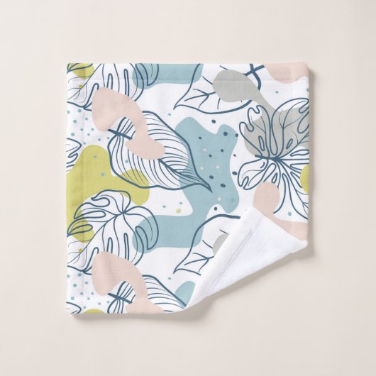 Kleurpasta's Palmbladeren en organische vormen Bad Handdoek (Wasdoekje)