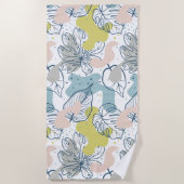 Kleurpasta's Palmbladeren en organische vormen Strandlaken (Voorkant)