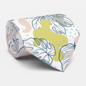 Kleurpasta's Palmbladeren en organische vormen Stropdas (Opgerold)