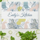 Kleurpasta's Palmbladeren en organische vormen Theedoek (Gevouwen)