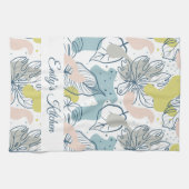 Kleurpasta's Palmbladeren en organische vormen Theedoek (Horizontaal)