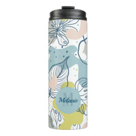 Kleurpasta's Palmbladeren en organische vormen Thermosbeker