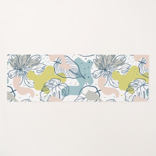 Kleurpasta's Palmbladeren en organische vormen Yogamat (Voorkant (horizontaal))