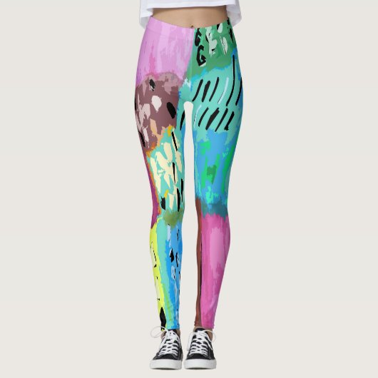 Kleurpatches Leggings (Voorkant)