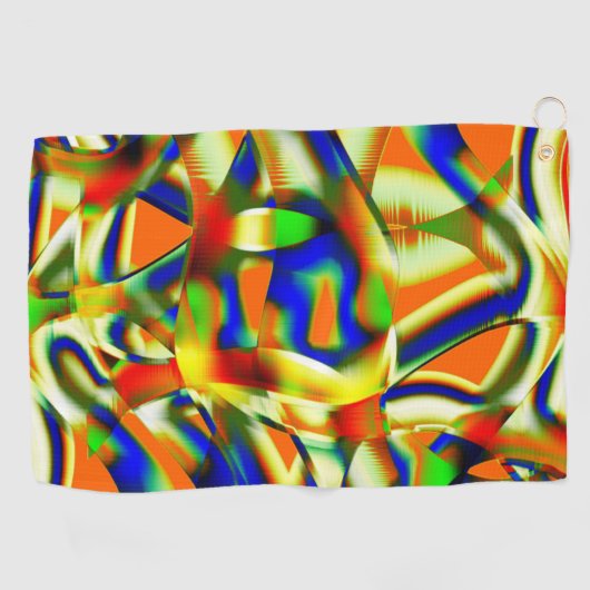 Kleurpatches op gebogen beige stroken golfhanddoek (Horizontaal)