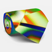 Kleurpatches op gebogen beige stroken stropdas (Opgerold)