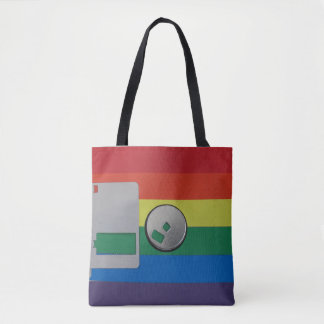 kleurpatronen voor homoparen op retrofloppy disk tote bag