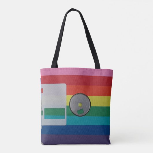 kleurpatronen voor homoparen op retrofloppy disk tote bag (Achterkant)