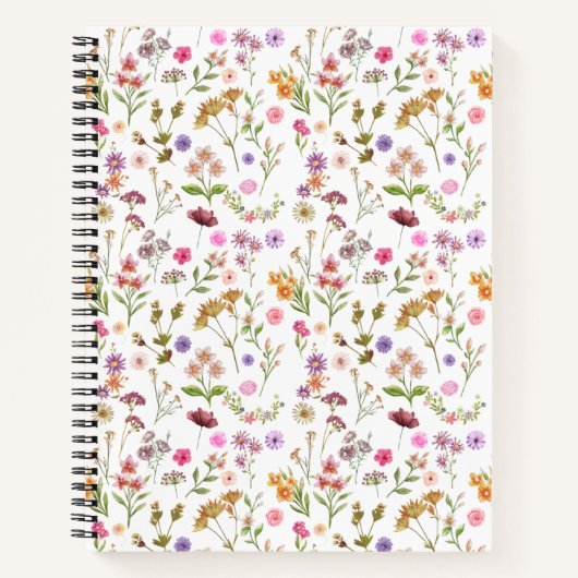 kleurpatroon voor floraalwater - roze, paars, groe notitieboek (Voorkant)