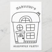 Kleurplaat 7: Feestje met overnachting in de Fun H (Voorkant)