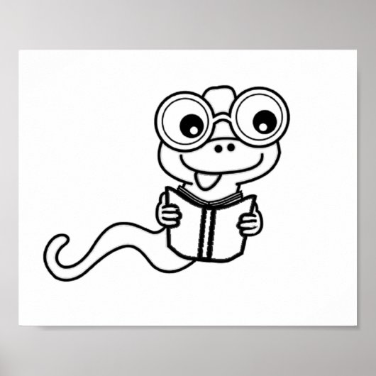 Kleurplaat boek worm poster (Voorkant)