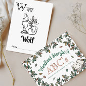 Kleurplaat Bosdieren ABC Baby Shower Activiteit Briefkaart