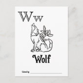 Kleurplaat Bosdieren ABC Baby Shower Activiteit Briefkaart (Voorkant)