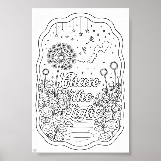 Kleurplaat 'Chase the Light' Titel Poster (Voorkant)