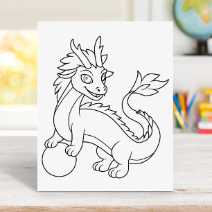 Kleurplaat Chinese Draak Poster