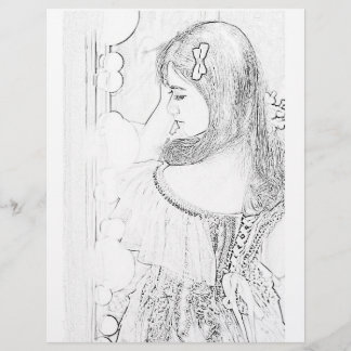 Kleurplaat Cute Bride Girl