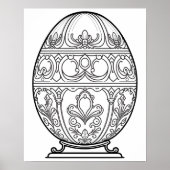 Kleurplaat - Decoratief Ei, kleur je eigen Poster (Voorkant)