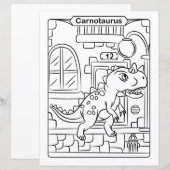 Kleurplaat Dinosaurus - Carnotaurus (Voorkant / Achterkant)