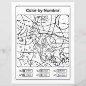 Kleurplaat Dinosaurus op nummer - Twee Dino's (Voorkant)