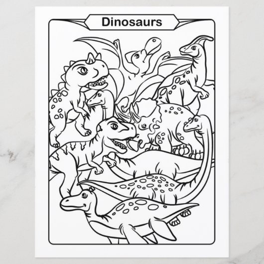 Kleurplaat Dinosaurussen (Voorkant)