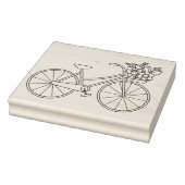 Kleurplaat Fiets met Bloemenmand Rubberstempel (Stempel)