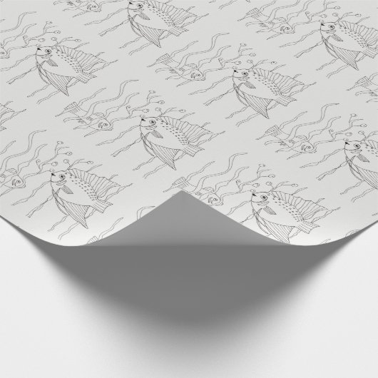 Kleurplaat Fish Childrens project Cadeaupapier (Hoek)