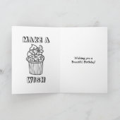 Kleurplaat | Gepersonaliseerde verjaardag van het  Kaart (Binnen)