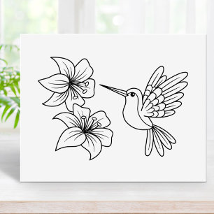 Kleurplaat Kolibrie Lelie Bloemen Poster