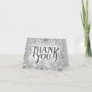 Kleurplaat Leuke Handletter Thank You Kaart